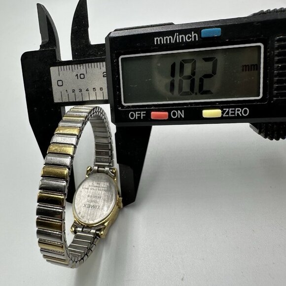 3/$30 Timex Cavatina Watch Women Silver/ Gold Oval Stretch Band Working 5.5" - Picture 9 of 11